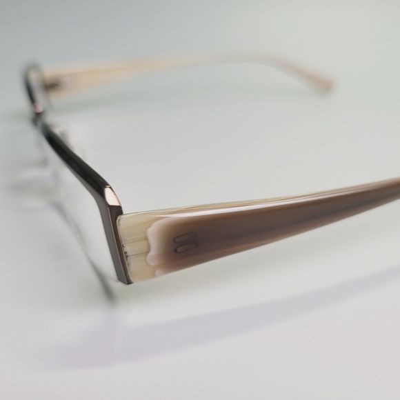 O&X New York Titanium OT-207U 52-18 142 beige eyeglasses rectangle frames C7 - Picture 5 of 14